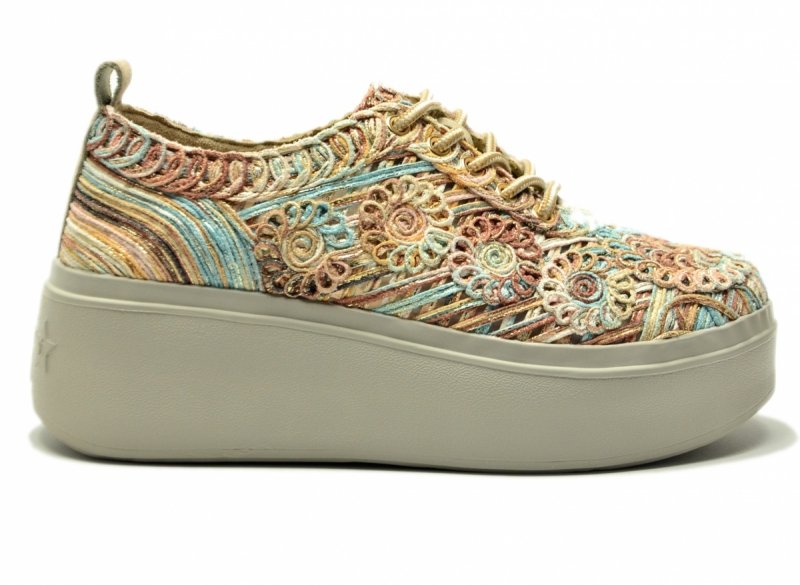 Sneakersy kolorowe 39 FILIPPO 7799 półbuty beżowe turkusowe