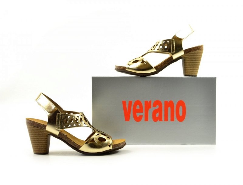 Sandały 37 skóra VERANO 8128 złote hiszpańskie