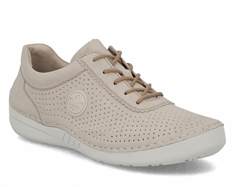 Sneakersy 39 RIEKER 52546 skóra beżowe damskie półbuty beż