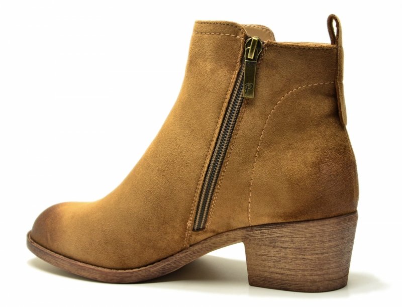 Botki 37 POTOCKI 12737 zamsz brązowe damskie brąz