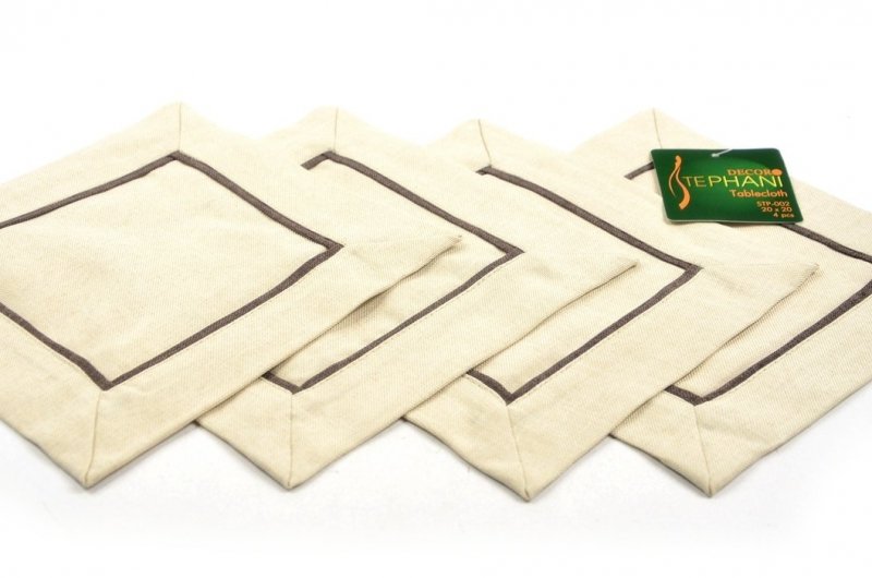 Serwetka  DECOR 20x20 cm lniana 002 beżowa lamówka