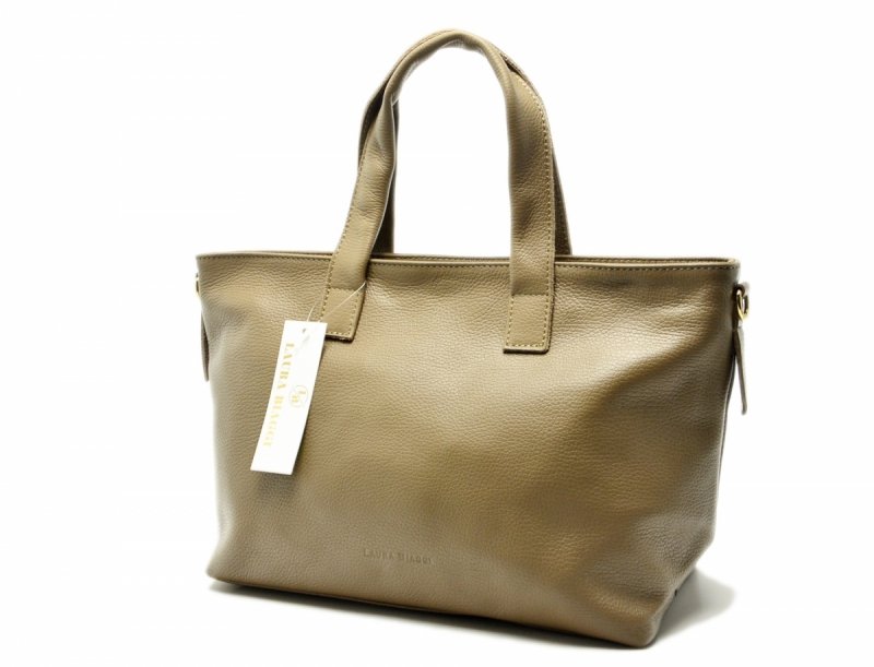 TOREBKA damska skóra taupe skórzana LAURA BIAGGI