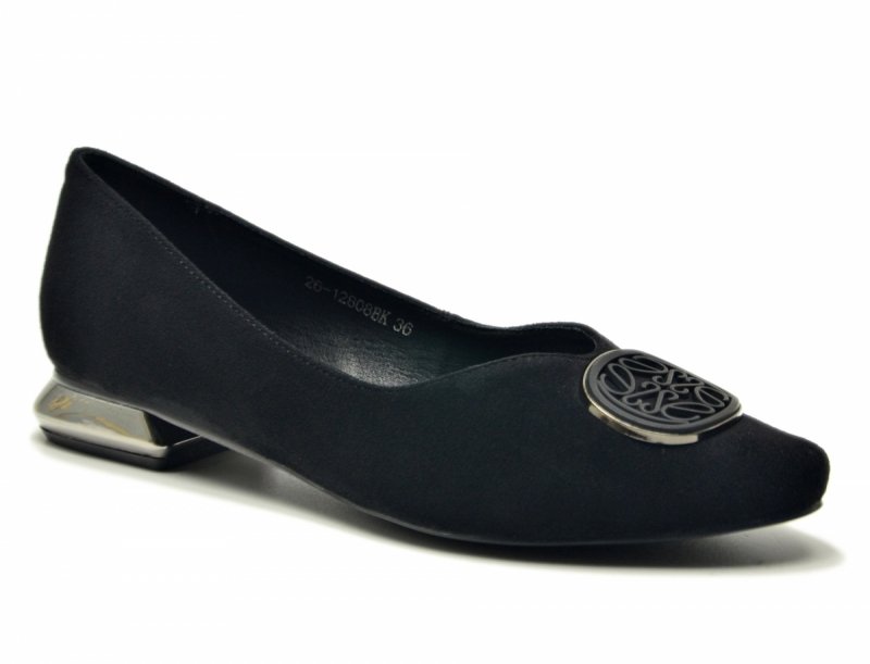 Baleriny półbuty 38 czarne zamsz POTOCKI 26-12808