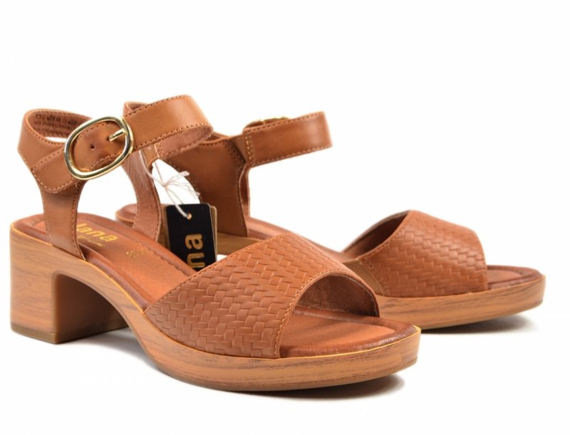 Sandały 39 JANA 28374 sandałki camel na obcasie