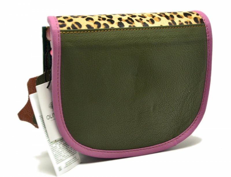 Torebka listonoszka OLIVKA skóra kolorowa skórzana 