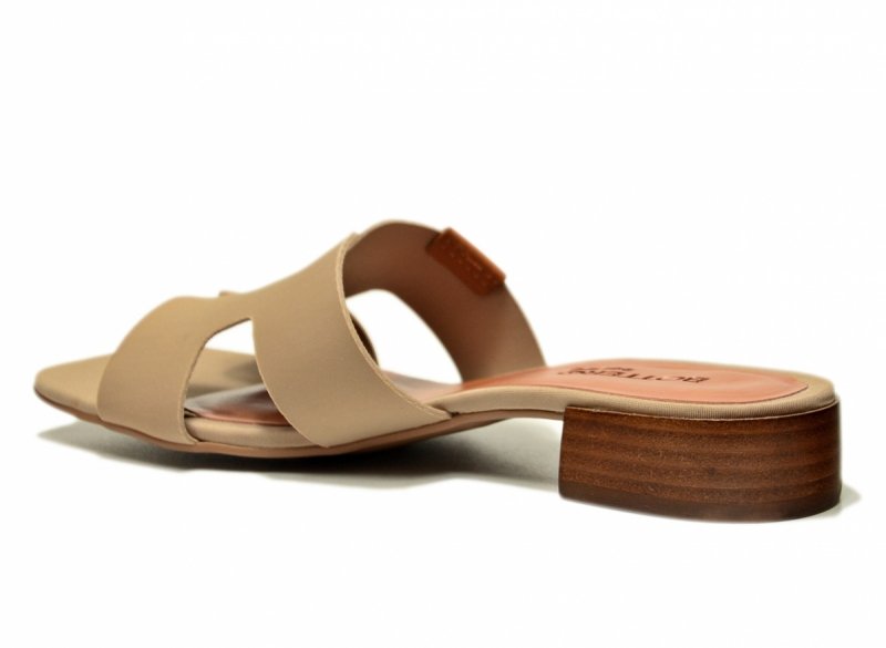 Klapki beżowe nude 41 BOTTERO lycra skóra 375803 beż