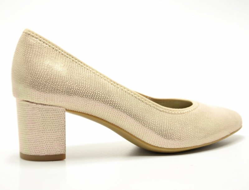 Czółenka damskie 37 JANA 22461 złote beżowe 