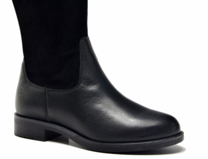Kozaki 36 TAMARIS 85502 skóra czarne skórzane oficerki