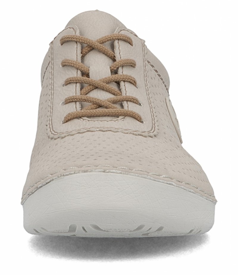 Sneakersy 39 RIEKER 52546 skóra beżowe damskie półbuty beż