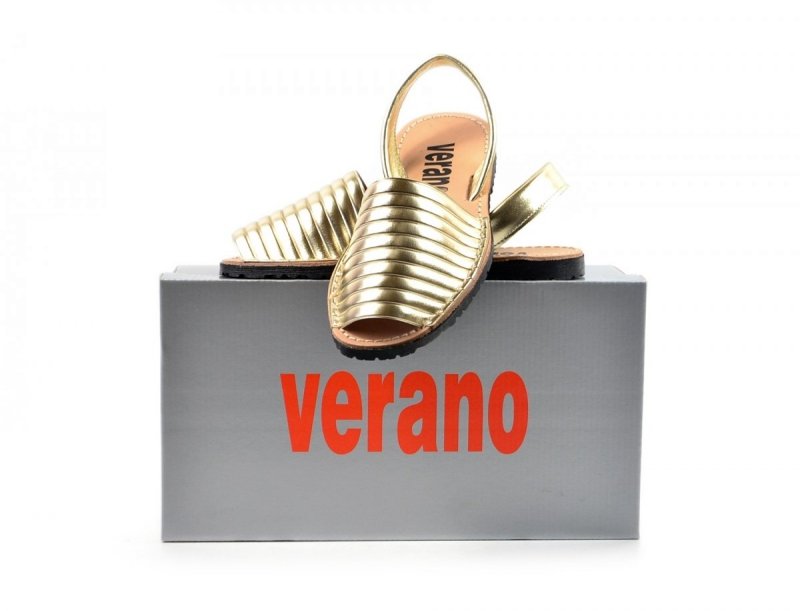 Sandały 36 skóra VERANO 459 złote klapki hiszpańskie