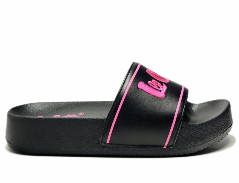 Klapki damskie 40 LEE COOPER 3530 czarne różowe