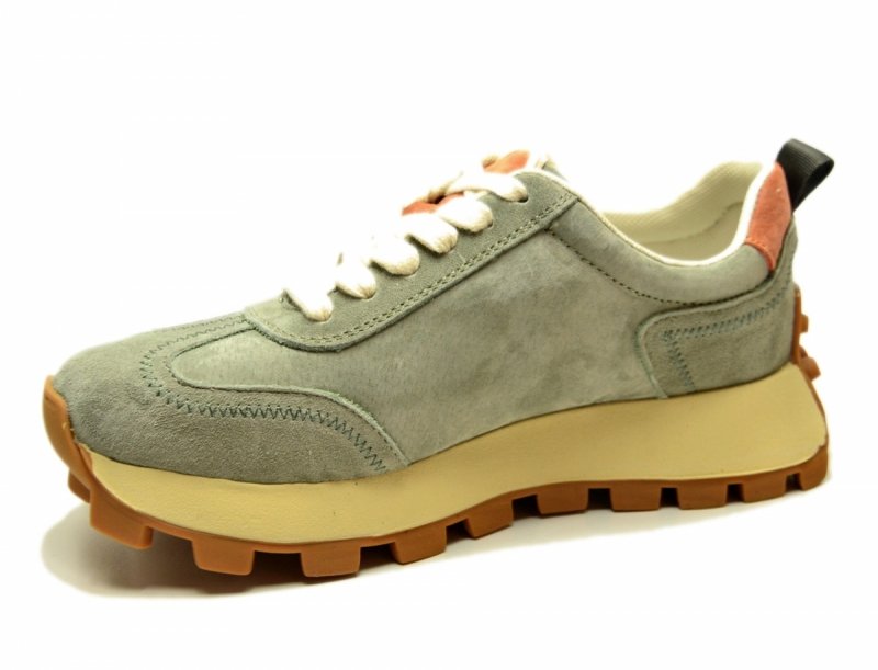 Półbuty sneakersy 40 skóra FILIPPO 6743 khaki skórzane pomarańczowy zamsz 