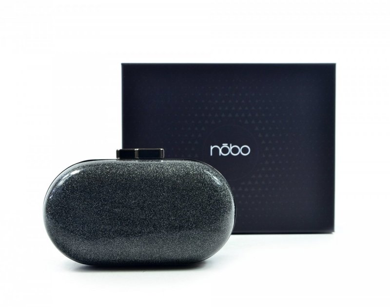 TOREBKA damska NOBO BAG 2200 czarna brokatowa wizytowa kopertówka