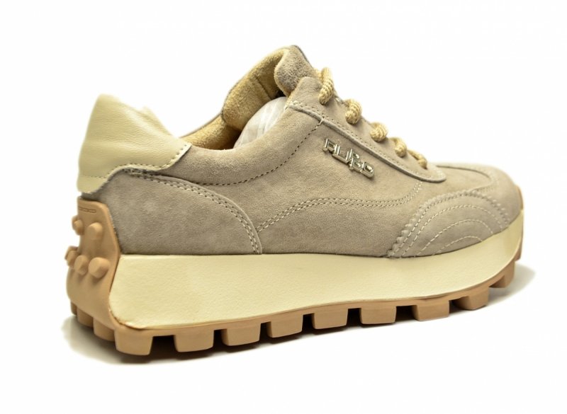 Sneakersy beż 37 skóra FILIPPO 7498 beżowe skórzane zamsz półbuty