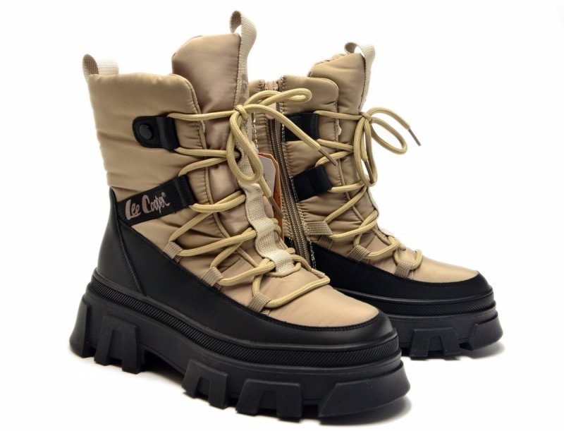 Śniegowce botki 38 LEE COOPER 3143 beżowe czarne