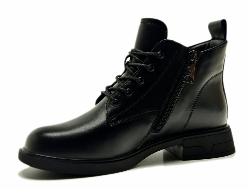 Botki 37 VINCEZA 39953 czarne skóra skórzane damskie płaskie