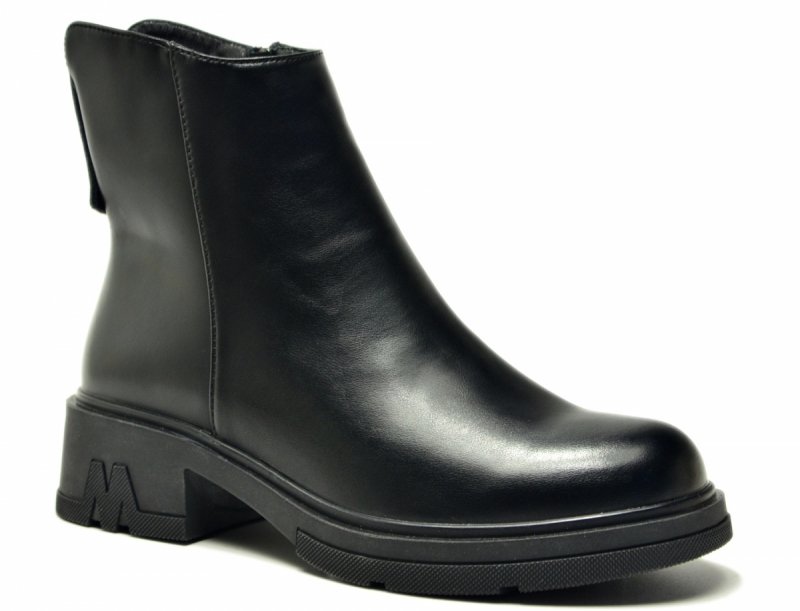 Botki 36 VINCEZA 39956 czarne skóra skórzane damskie płaskie