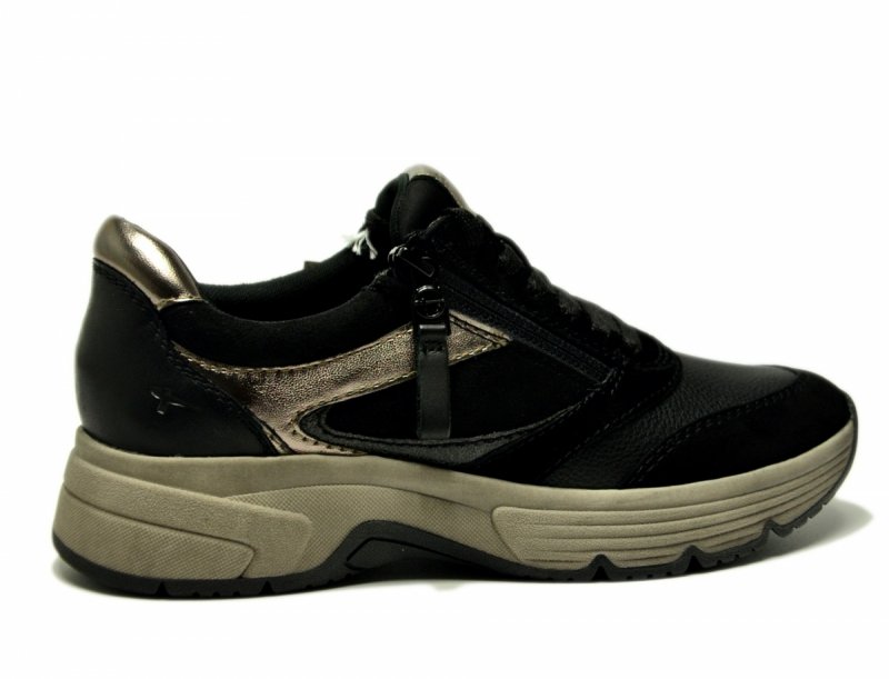 Półbuty 41 TAMARIS 83705 skóra sneakersy czarne skórzane haluksy