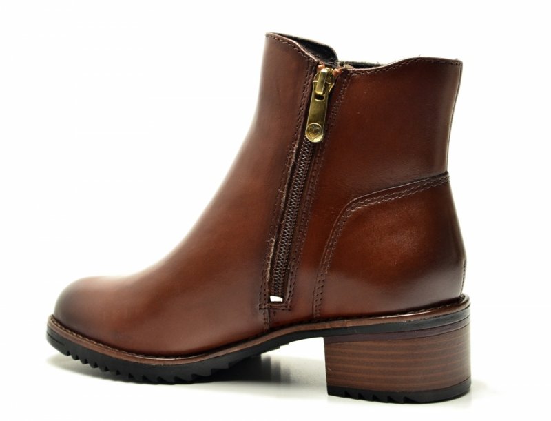 Botki 39 MARCO TOZZI skóra 25376 brązowe skórzane brąz