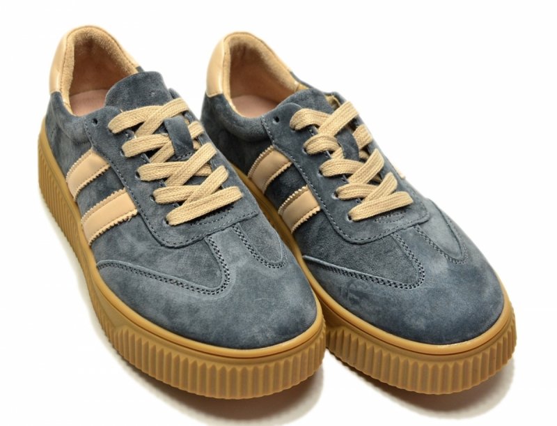 Półbuty sneakersy 37 skóra FILIPPO 6776 szare skórzane zamsz beżowe