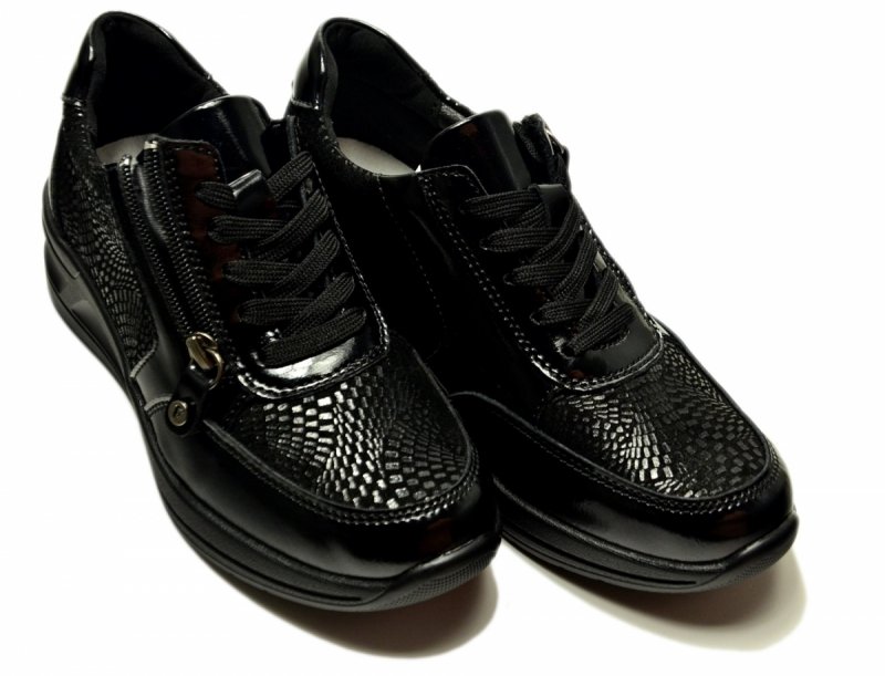 Półbuty sneakersy 41 skóra FILIPPO 6352 czarne skórzane 