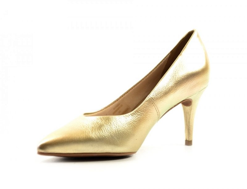 Czółenka 37 szpilki BOTTERO skóra złote skórzane 353721