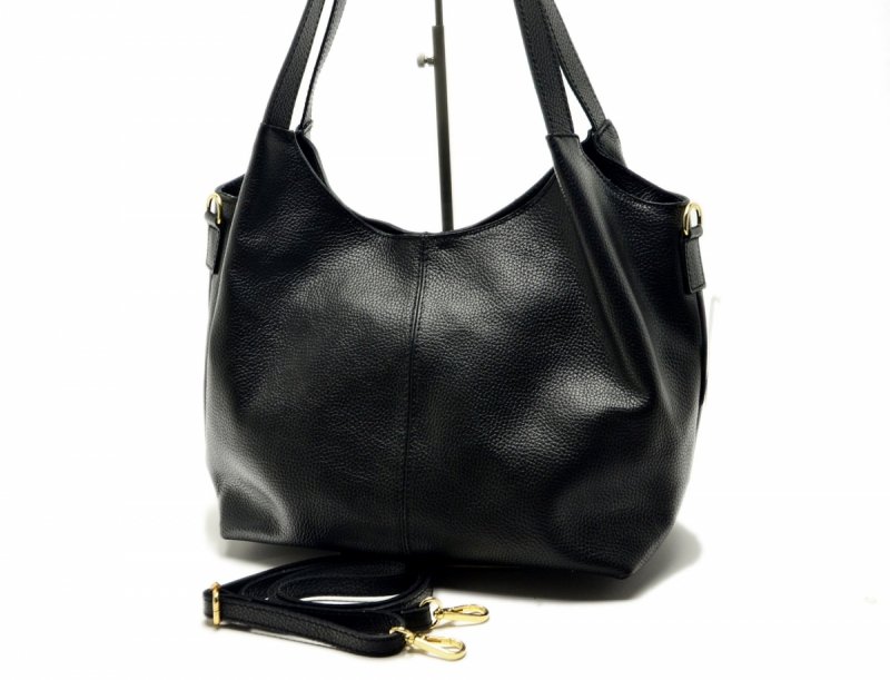 TOREBKA skórzana MIKO czarna skóra 