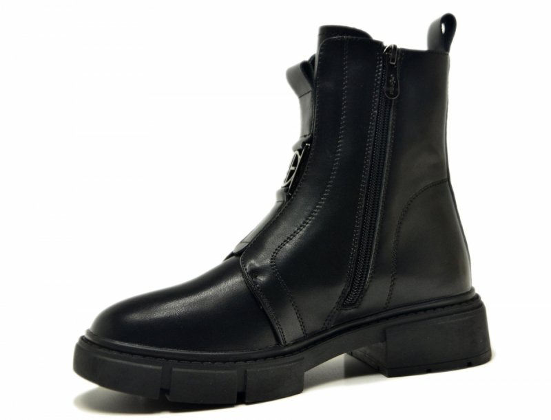 Botki 41 skóra FILIPPO 6524 czarne skórzane damskie 