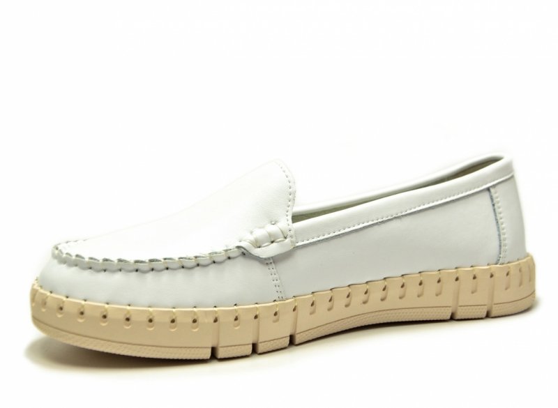 Mokasyny białe 41 skóra półbuty FILIPPO 7527 skórzane 