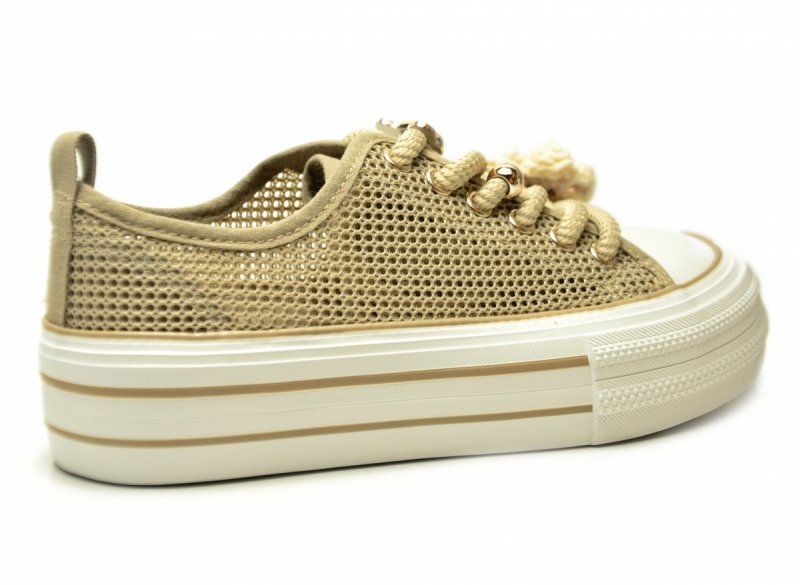 Trampki beżowe 38 FILIPPO 7855 ażurowane półbuty damskie 