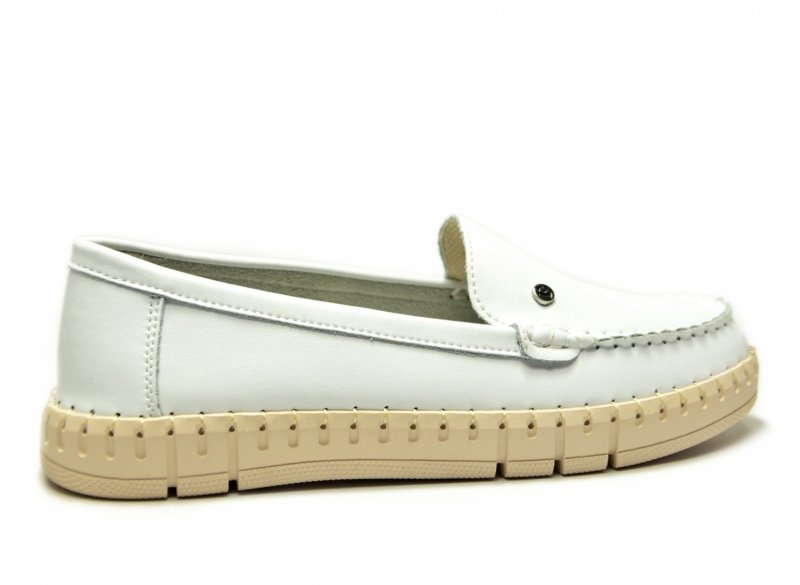 Mokasyny białe 39 skóra półbuty FILIPPO 7527 skórzane 