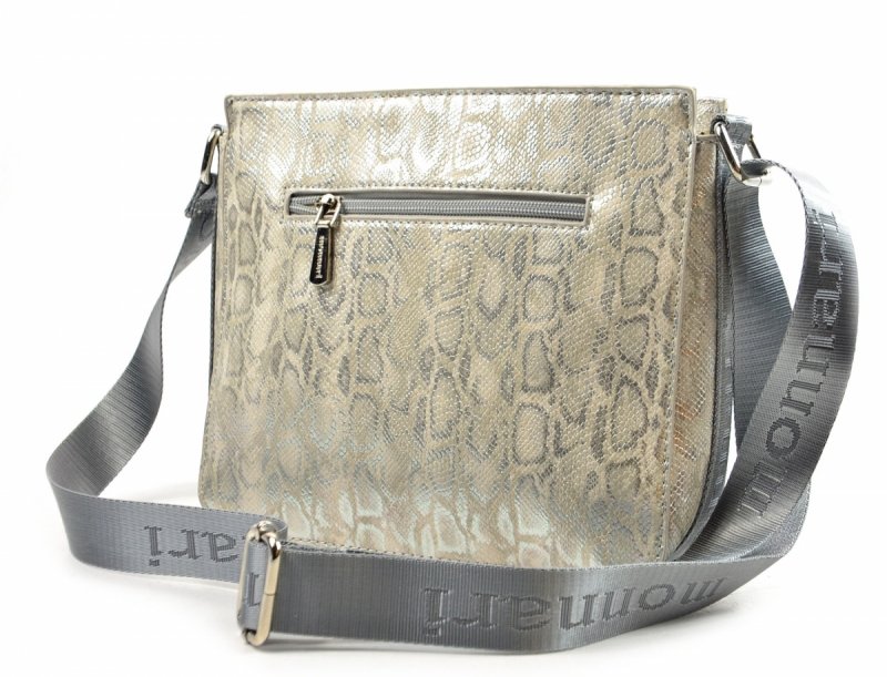 TOREBKA listonoszka MONNARI BAG 0240 srebrna szara wąż