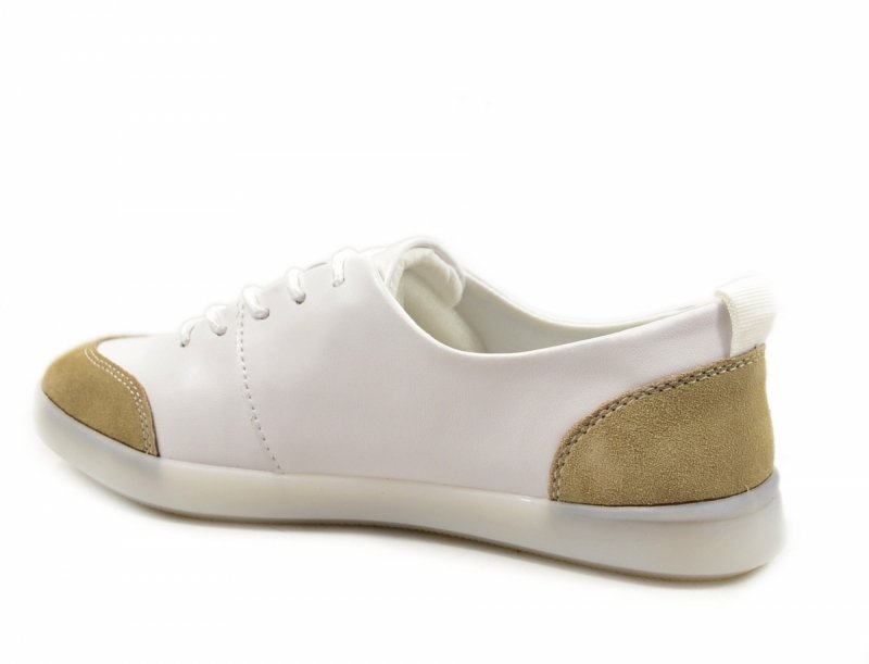 Półbuty sneakersy 37 skóra FILIPPO 6130 białe skórzane beżowe