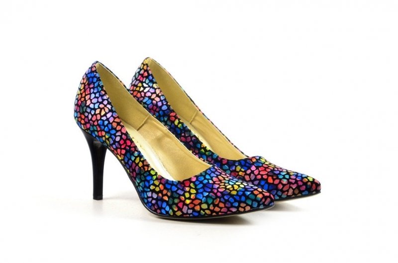 Czółenka 37 szpilki skóra Victoria DEEX 41 marmur kolor