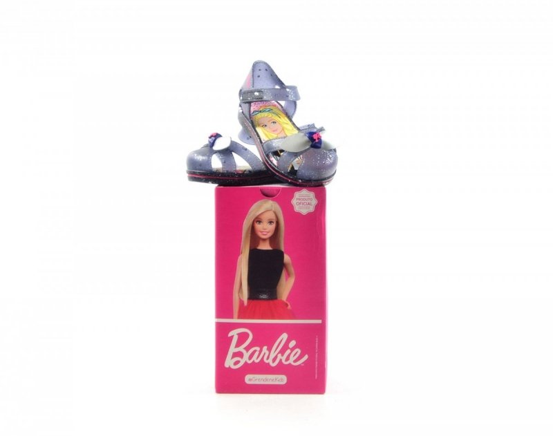 Sandałki 22/23 GRENDENE KIDS 22353 BARBIE szare srebrne brokat