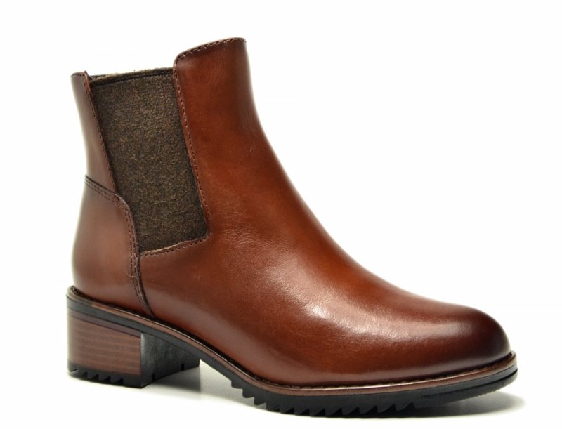 Botki 37 MARCO TOZZI skóra 25376 brązowe skórzane brąz