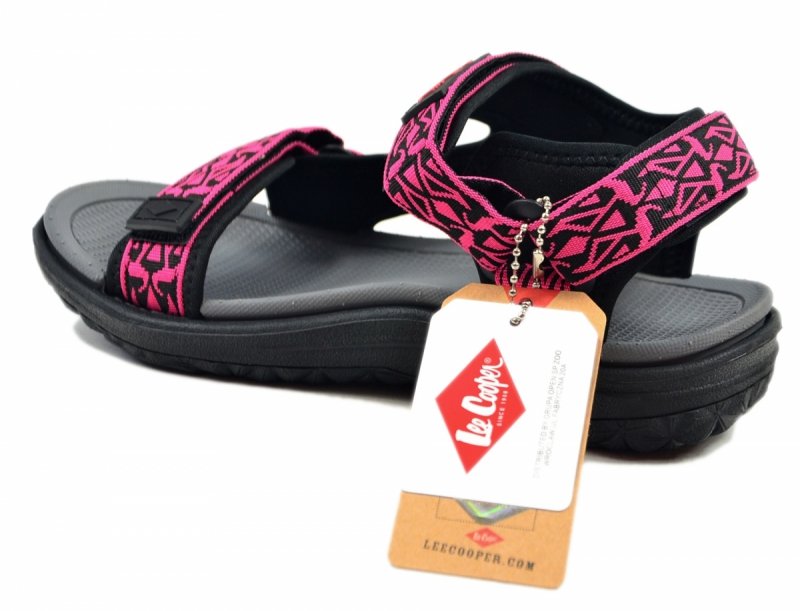 Sandałki damskie LEE COOPER 37 fuksja czarne 2608 