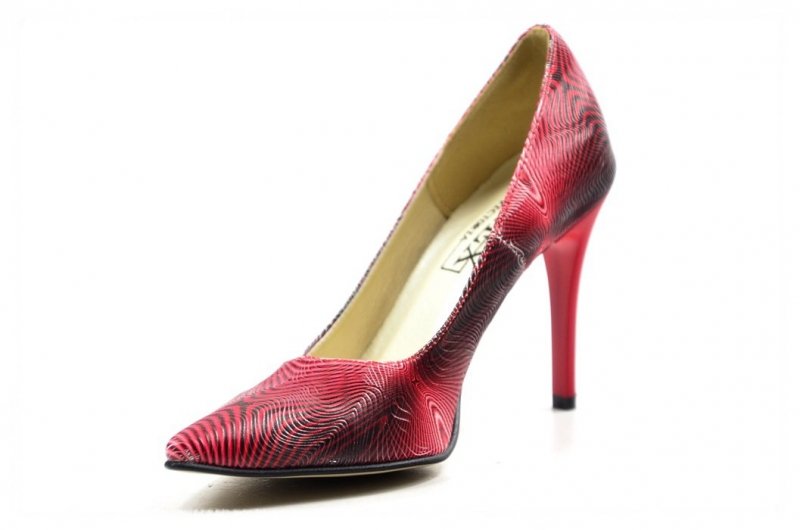 Czółenka 35 szpilki DEEX czerwone bordowe F364