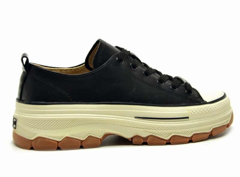 Trampki sneakersy 40 skóra FILIPPO 7501 czarne półbuty skórzane 