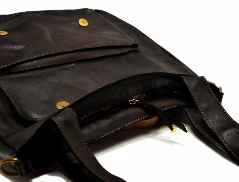 TOREBKA MIKO skóra brąz vintage brązowa czekolada duża