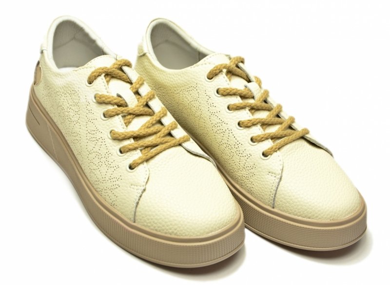 Sneakersy beżowe 40 skóra FILIPPO 6701 skórzane beż półbuty