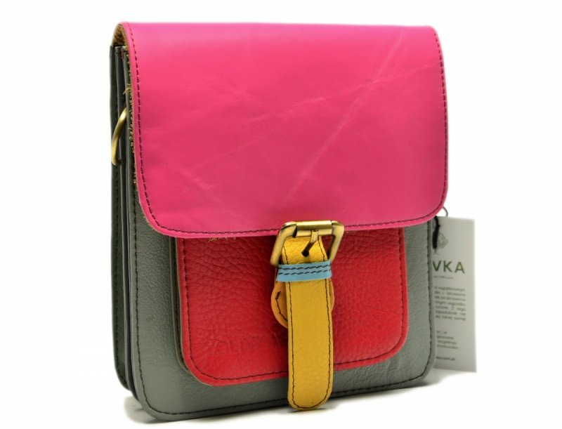 Torebka listonoszka OLIVKA skóra kolorowa skórzana 