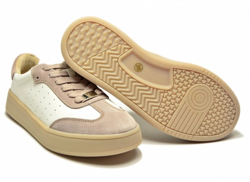 Sneakersy białe 40 skóra FILIPPO 7524 skórzane beżowe półbuty