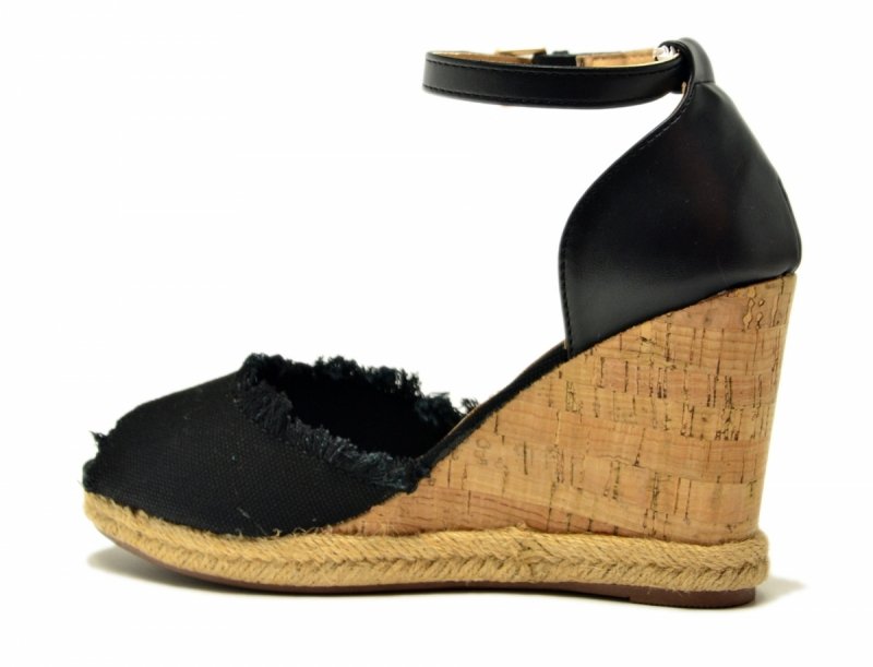 Sandały WRANGLER 41 LORETTA espadryle czarne na koturnie damskie 