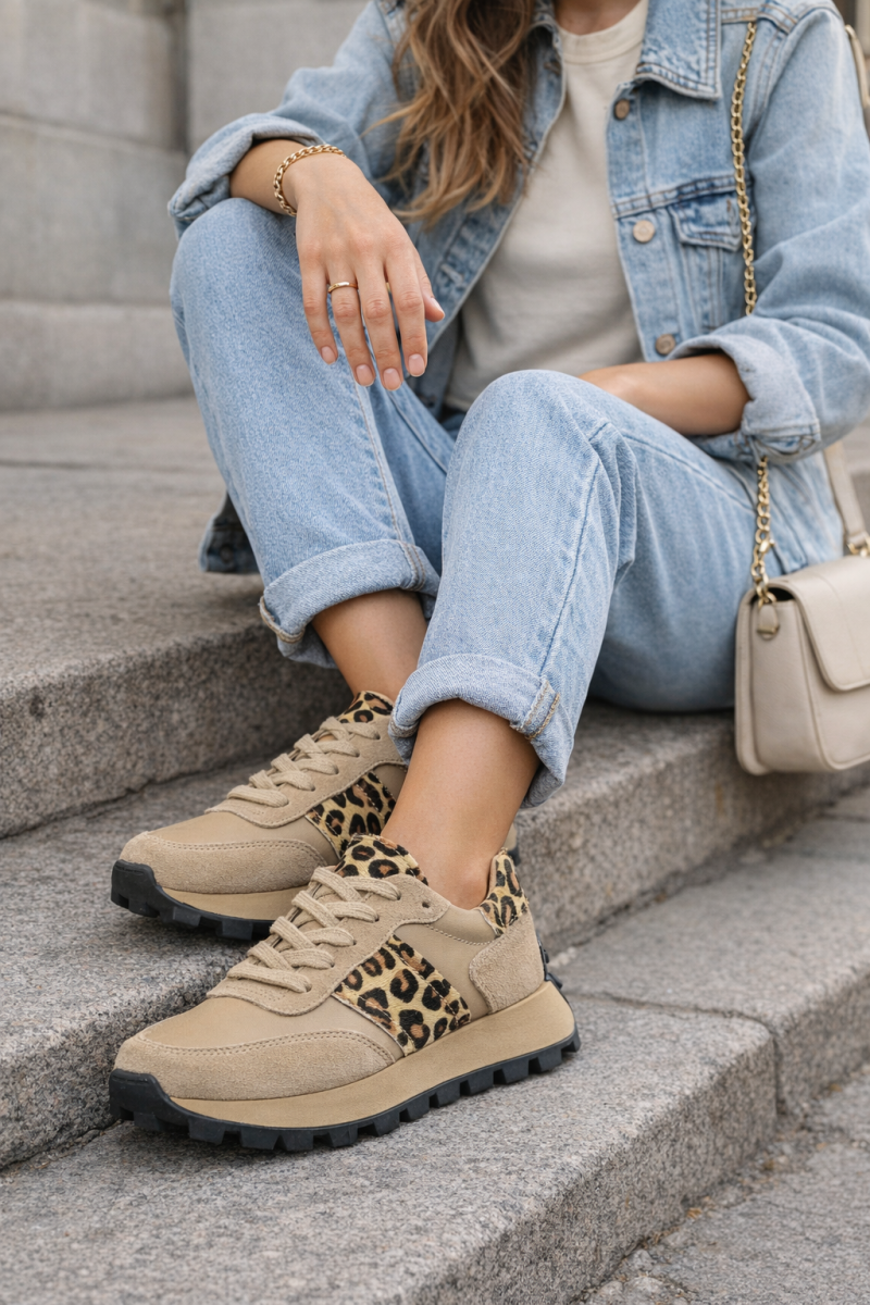 Półbuty sneakersy 38 skóra FILIPPO 7112 beżowe skórzane zamsz beż