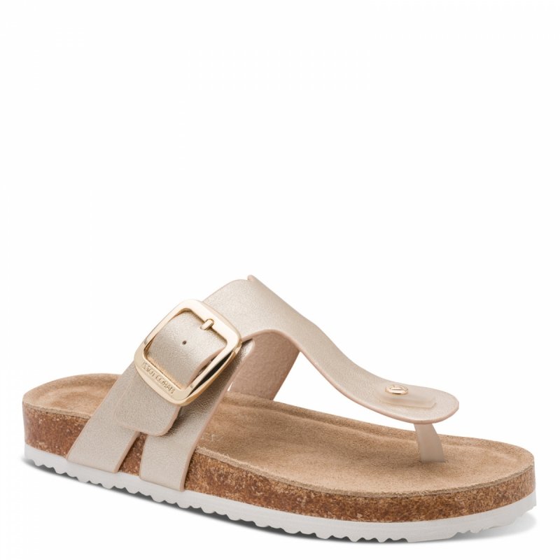 Klapki japonki złote 36 MARCO TOZZI 27120 płaskie