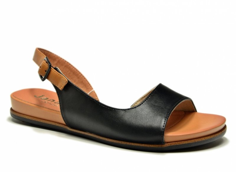 Sandały czarne 38 JANA 28160 sandałki płaskie brązowe