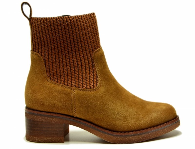 Botki 40 camel 25356 MARCO TOZZI skóra zamsz skórzane brąz damskie 