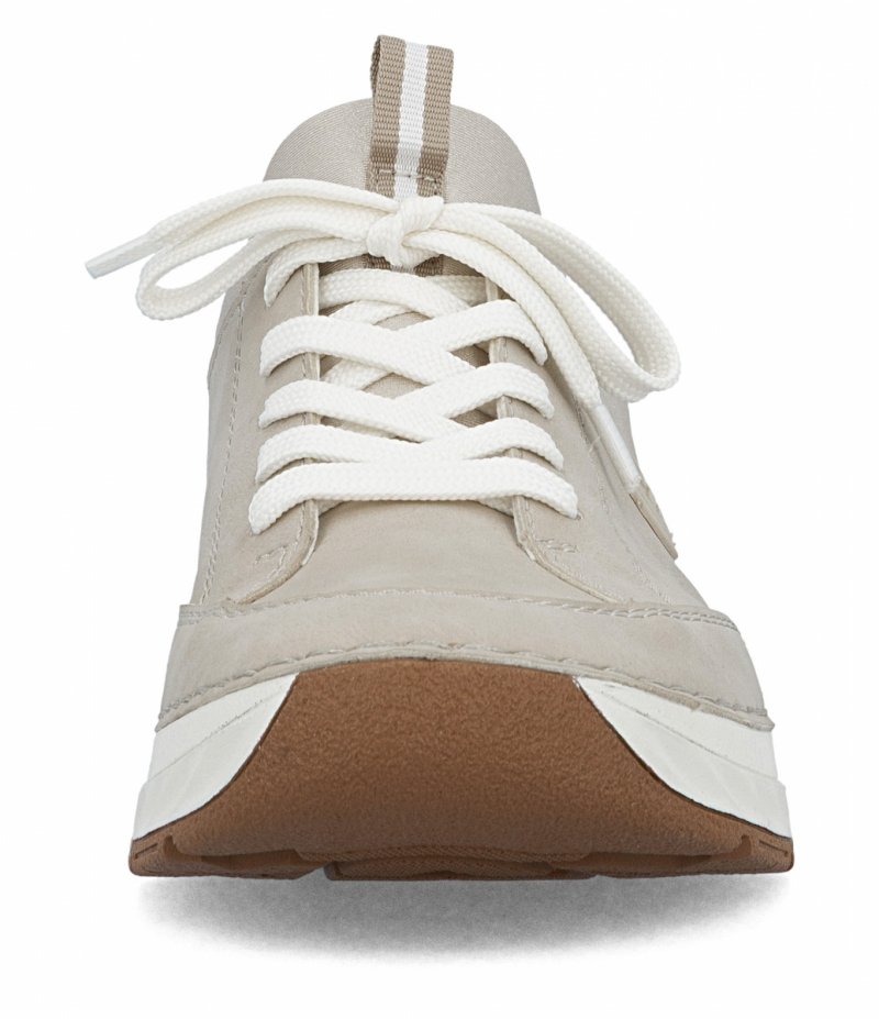 Sneakersy 41 RIEKER 44562 beżowe damskie półbuty beż