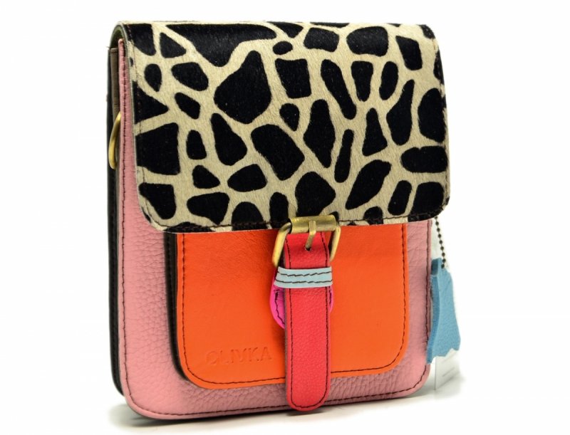 Torebka listonoszka OLIVKA skóra kolorowa skórzana 